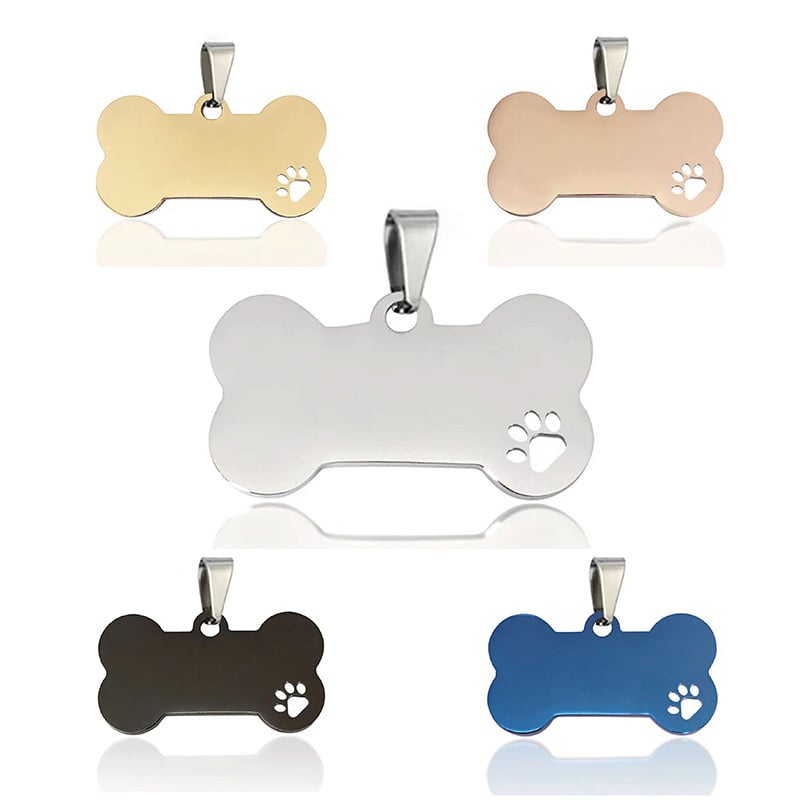 Twotrees 60PCS Stainless steel Bone Pet ID Tag