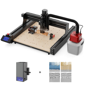 Twotrees TTC-450 CNC Router Machine + 20W Laser Module + 500W Motor + 4th Axis Module + Vacuum Cleaner  +End Mills