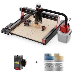 Twotrees TTC-450 PRO CNC Router Machine + TC20 Laser Module + 500W Motor + 4th Axis Module + Vacuum Cleaner  +End Mills