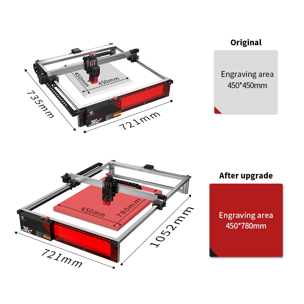 Twotrees Extension Kit 450x780mm For TS2 Laser Engraving Machine