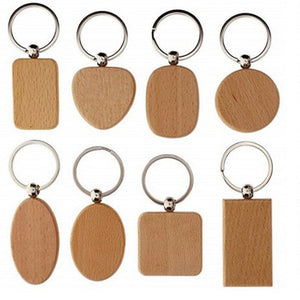 Wooden ID Tags Blank Rectangle Wooden Key Chain Diy