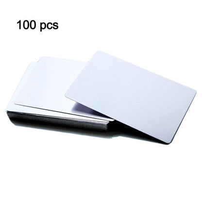 Twotrees 100 Pcs Metal Business Card 0.2mm Thickness Aluminum Alloy Blanks Card